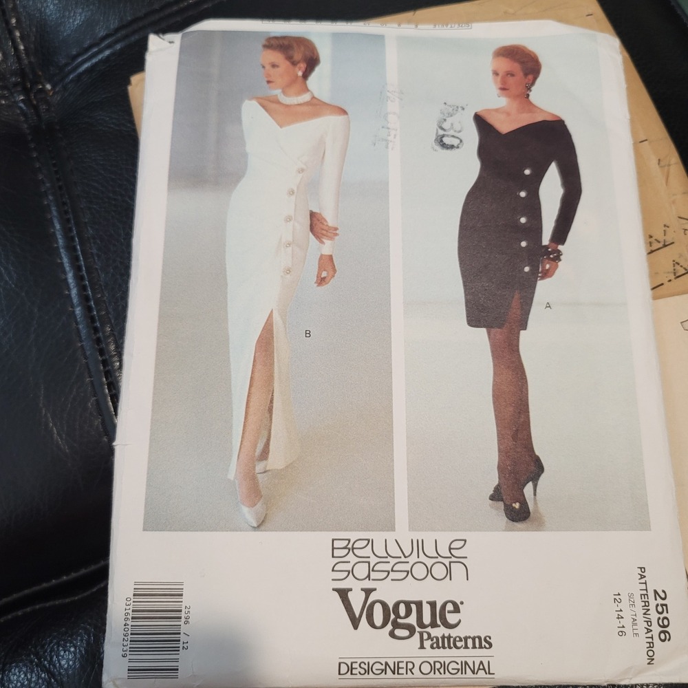 Vogue 2596 Bellville Sassoon Dress Sewing Pattern Uncut Size 12-14-16 Vintage